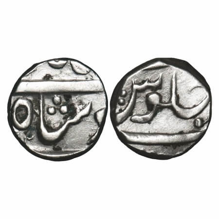 Cambay, Silver ½ Rupee, 5.71g, Hussain Yafar Khan (1841-1880 AD), (Khambayat) Mint. KM unl
