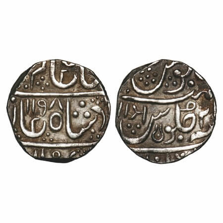 Indore, Silver Rupee, 11.10g, Ahalyabai (AH 1179-1210 / 1765-1795 AD), AH 1198, Malharnaga