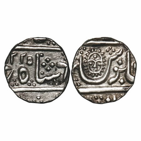 Indore, Silver ½ Rupee, 5.53g, Jaswant Rao (AH 1213-1226/1798-1811 AD), AH 1225, Malharnag
