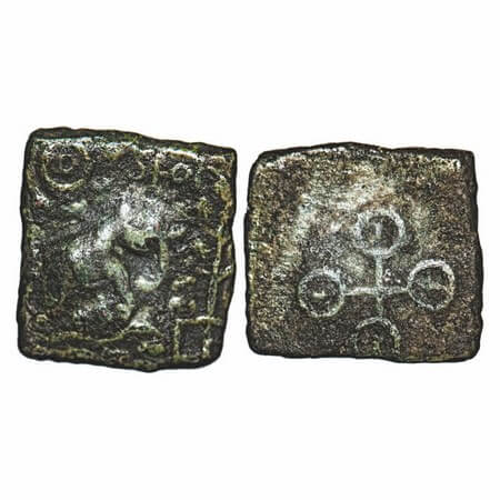 Post-Mauryan, Ujjaini Region, Copper Unit, 3.05g,16.06x14.25mm, Obv: Elephant walking to r
