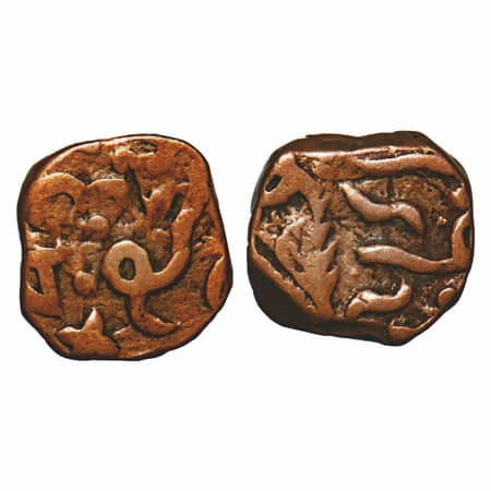 Mewar Feudatories - Salumba, Copper Paisa, 5.62g, Anonymous Issue, crude legend on both si