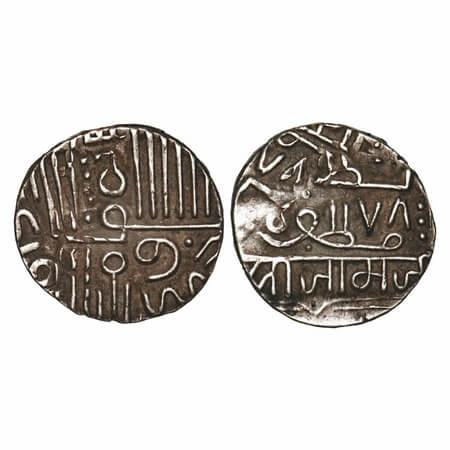 Nawanagar, Silver Kori, 4.79g, British Protectorate, AH (9)78 Frozen, INO Muzaffar Shah II