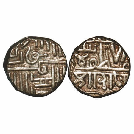 Porbandar, Silver Kori, 4.81g, INO Muzaffar Shah III of Gujarat Sultanate, Nagari 'Shri Ra