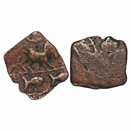 Post-Mauryan, North Maharashtra, uninscribed die-struck (200-150 BC), Copper, 0.16g, 09.57