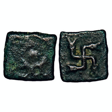 Post-Mauryan, Gujarat - Saurashtra Region, Uninscribed die-struck, Copper Unit, 1.76g,11.7