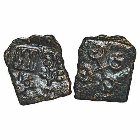 Post-Mauryan, Ancient Malwa, uninscribed die-struck, 3.40g, 20.53x17.59mm, Obv: Tree-in-ra