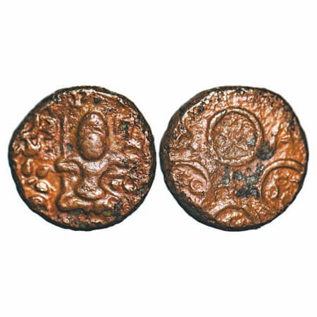 Post-Mauryan, Mitras of Ujjaini Region, Bhumimitra, Copper Unit, 2.69g, 12.73x12.89mm, Obv