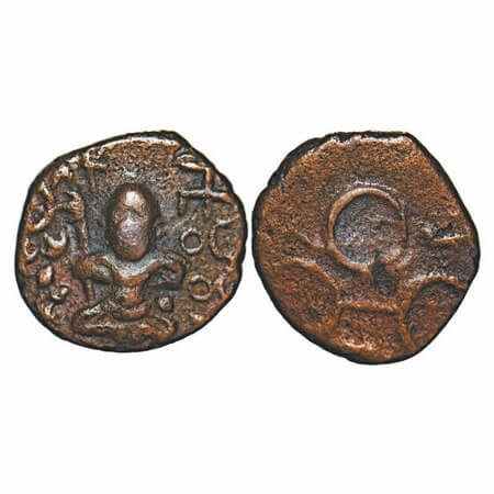 Post-Mauryan, Mitras of Ujjaini Region, Bhumimitra, Copper Unit, 2.27g, 12.85x13.40mm, Obv