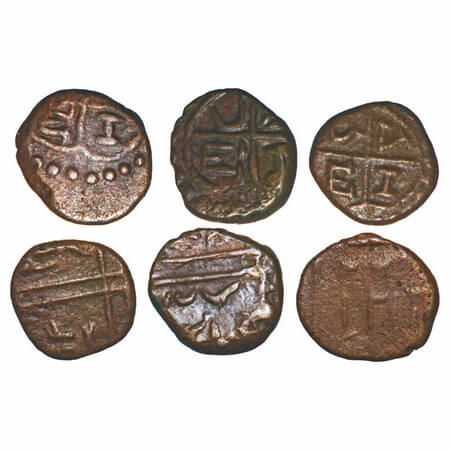 Madras Presidency, Copper Salem Cash, 1.27, 1.13, 0.93g (3 Coins), (1793 -1798 AD Issue), 