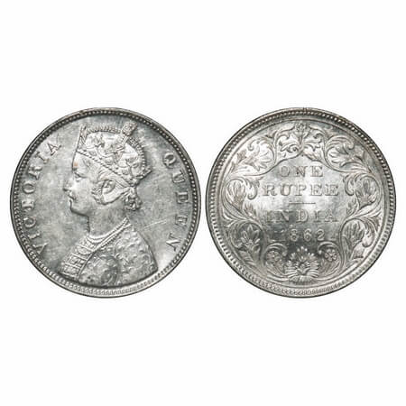 Victoria Queen, Silver, Rupee, 1862, Bombay Mint, B/II/1/0, Inclined 1. F. Prid 69. GK 286