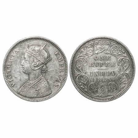 Victoria Empress, Silver, Rupee, 1883, Calcutta Mint, A1/I, 'C' incused, Flat 1. F. Prid 1