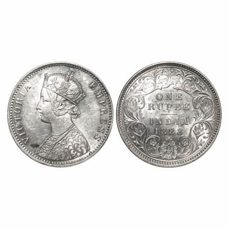 Victoria Empress, Silver, Rupee, 1888, Calcutta Mint, C3/I(i), 'C' incused, Flat 1, Die cr