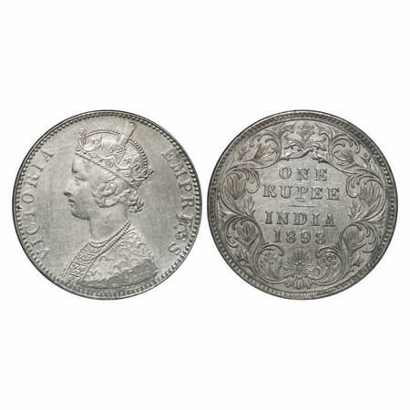 Victoria Empress, Silver, Rupee, 1898, Bombay Mint, A3/I(ii), 'B' incused, Flat 1. F. Prid