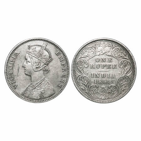 Victoria Empress, Silver, Rupee, 1898, Calcutta Mint, C3/I(i), 'C' incused, Flat 1. F. Pri