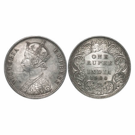 Victoria Empress, Silver, Rupee, 1900, Calcutta Mint, C3/I(i), 'C' incused, Flat 1. F. Pri