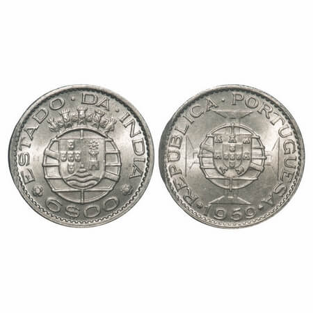 Indo Pourtuguese, Copper Nickle, Republic, 6 Escudos 1959 AD. A.Gomes (page 606) 18.01 / K