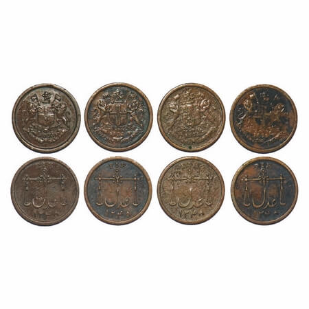 Bombay Presidency, Copper Pie/1/12 Anna (4 Coins), 1833 AD / 1248 AH, Adl in Persian on re