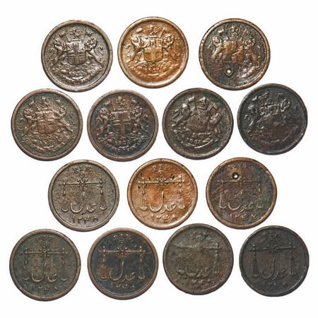 Bombay Presidency, Copper Pie/1/12 Anna (7 Coins), 1833 AD / 1248 AH, Adl in Persian on re