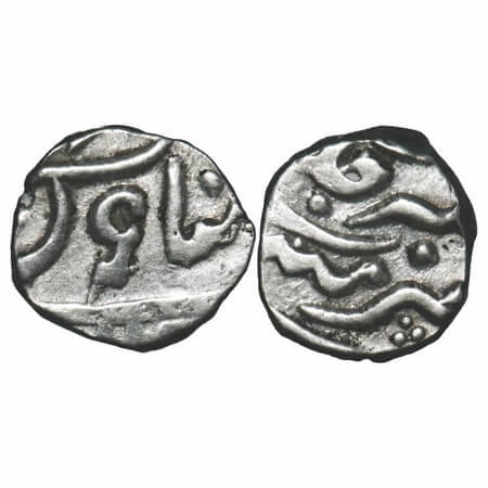 Bombay Presidency Malabar Coast, Silver 1/5 Rupee, 2.24g, (1730-1796 AD Issue), Mumbai Min