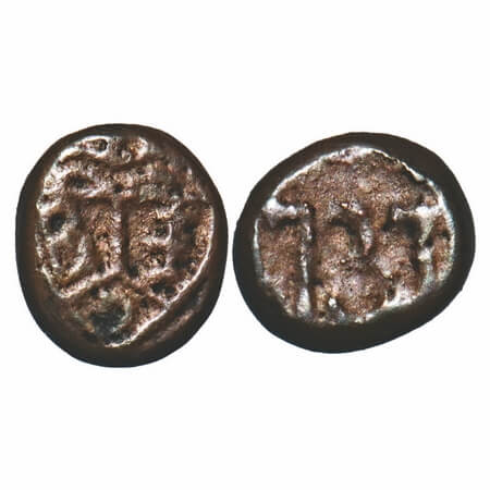 Madras Presidency, Copper Cash, 1.16g, 1737 AD, Obv: Bale mark E I C, Rev: (1)737. P.Steve