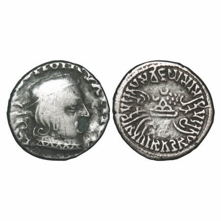 Western Kshtrapas, Kardamaka Family, Vijayasena (238-239 AD), Silver Dramma, 2.10g, 14.41X