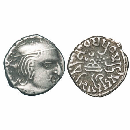 Western Ksatrapas, Abhiras, Isvaradatta (242-243 AD), Year One, Silver Dramma, 1.89g, 13.3