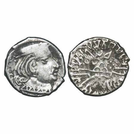 Western Kshatrapas, Kardamaka Family, Visvasimha II S/o Rudrasena (c. 276-280 AD), Silver 