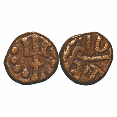 Naga Of Padmavati, Gwalior Region, Bhavanaga (c. 310-325 AD), Copper Kakini, 1.13g, 8.60X8
