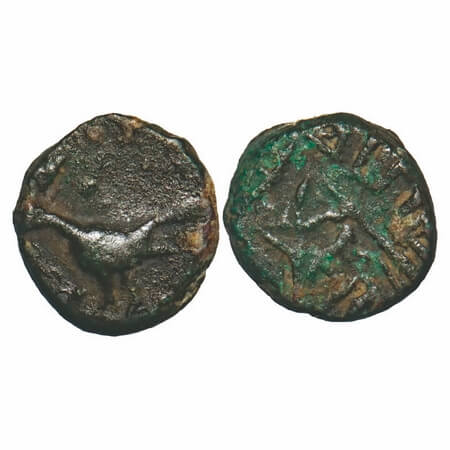 Naga Of Padmavati, Gwalior Region, Bhimanaga (c. 210 AD), Copper Kakini, 2.21g, 11.31X10.7