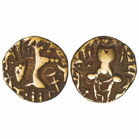 Post-Gupta, Kashmir Region, Kidarite type, Pratapaditya (c. 500-600 AD), Based Gold Dinar,