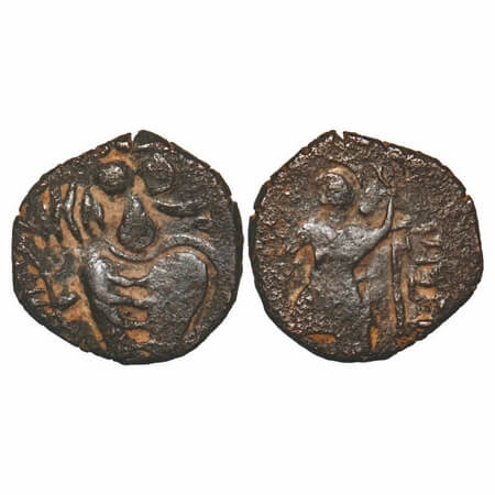 Hunnic, Tribes, Mihirkula, Copper, (CA 515 - 530), Kushan Style, Brahmi Legends, Shahi Mih