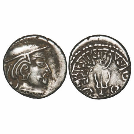 Maitrakas of Vallabhi, ‘Sharva Bhattaraka’ (c. AD 500-600), Error on obv, Silver Drachma, 