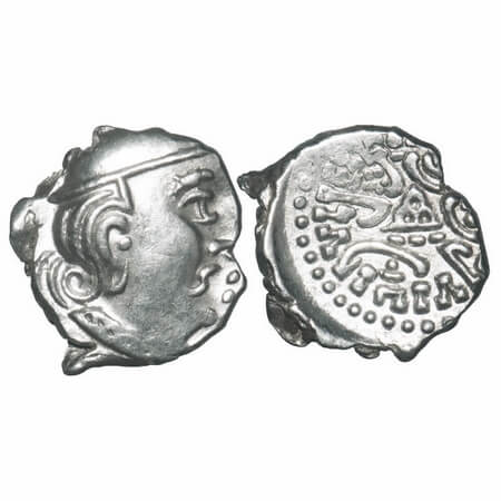 Traikutakas, Dahrasena (c. 4th Cent AD), Silver Drachma, 2.16g, 13.77X13.18mm, Obv: Profil