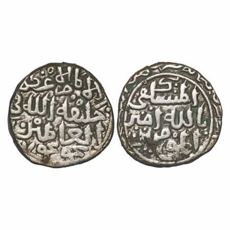 Delhi Sultan, Billon, 9.05g, Muhammad bin Tughluq (AH 725-752 / 1325-1351 AD), Obv: al mus