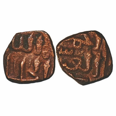 Delhi Sultanate, Copper unit, 3.43g, Muhammad bin Tughlug (AH 725-752/1325-1351 AD), allah