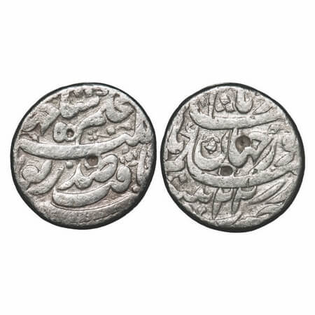 Jahangir with Nurjahan Begum, (AH 1014-1037 / 1605-1628 AD), Silver Rupee, 11.09g, Patna M