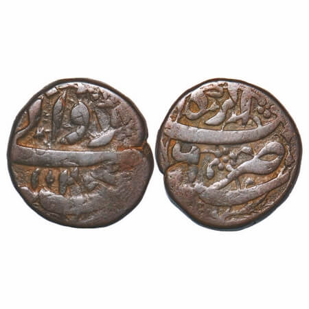 Jahangir, Copper Dam, 19.93, Agra Mint, Rawani on top, AH 1020/6 RY. KM 126.1. About Very 