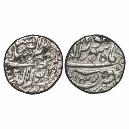 Jahangir, Silver Rupee, 11.25g, Tatta Mint, Ilahi and decorative Type, Month 'Shahrewar', 