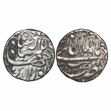 Jahangir, Silver Rupee, 11.36g, Tatta Mint, Ilahi and decorative Type, Month 'Aban', AH 10