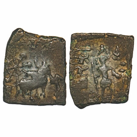 Pre-Satavahana, Subena, Vidarbha Region, Copper Unit, 7.20g, 22.81X18.96mm, Obv: Siva stan