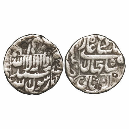Shah Jahan I, Silver Rupee, 11.32g, Patna Mint, 13 RY, legends in square area, mint in lef