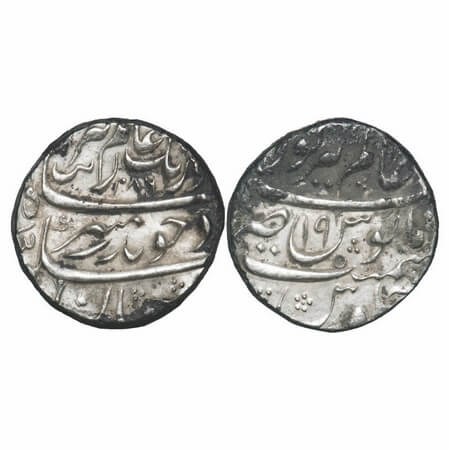 Aurangzeb, Silver Rupee, 11.45g, Alamgirpur Mint, AH 1086/19 RY, mint at top. KM 300.9. Ab