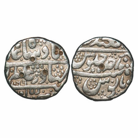 Aurangzeb, Silver Rupee, 11.35g, Golkunda Mint, AH 1069/ Ahd (1) RY. Mint name visible on 