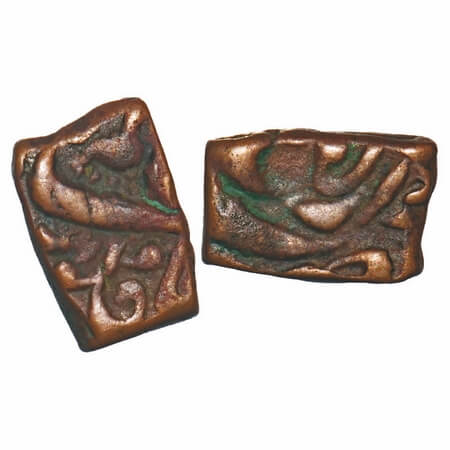 Aurangzeb, Copper ½ Paisa Falus, 6.81g, Dar ul Fateh Ujjain Mint, Obv: Falus Alamgir (Bads