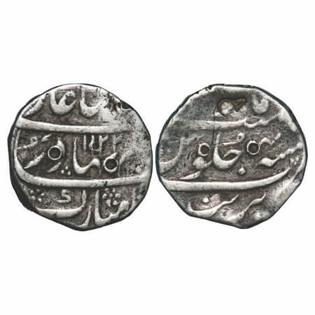 Shah Alam Bahadur, Silver Rupee, 11.38g, Parenda Mint, AH 1122/4 RY. KM 348.31. Fine +, Sc