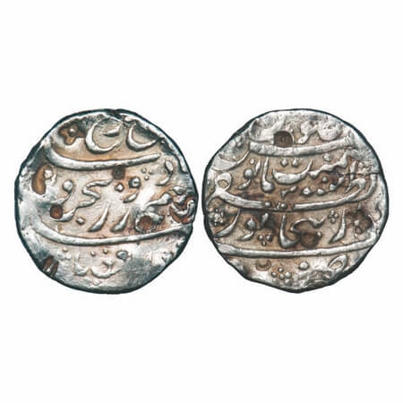 Farrukhsiyar, Silver Rupee, 11.34g, Dar-us-Zafar Bijapur Mint, 3 RY, Mint name split in th