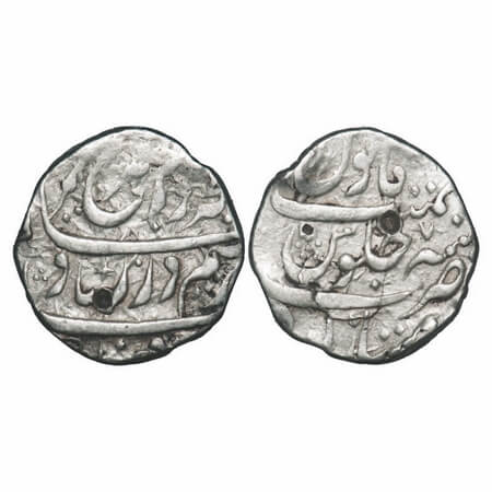 Farrukhsiyar, Silver Rupee, 11.24g, Imtiyazgarh Mint, 7 RY, mint seen at bottom. KM 377.32