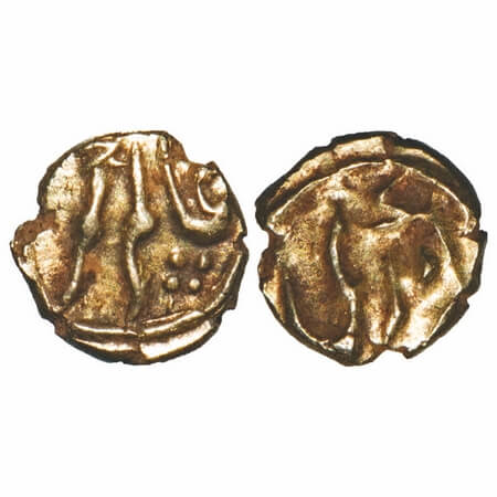 Alamgir II, Gold Fanam, 0.35g, Kolar Mint, Obv: alamgir sani, Rev: zarb kolar, Unlisted. E