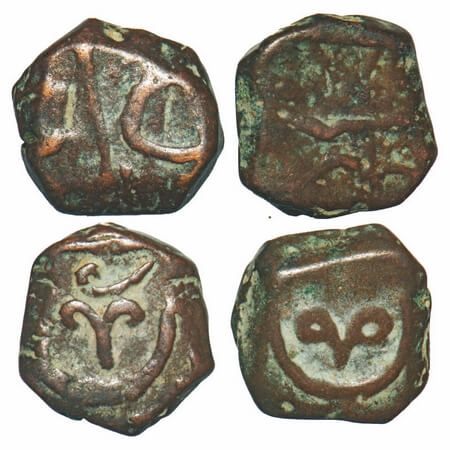 Maratha Confederacy, Copper Paisa (2 Coins), 7.36, 7.63g, Pune, INO Shah Alam II, devnagar