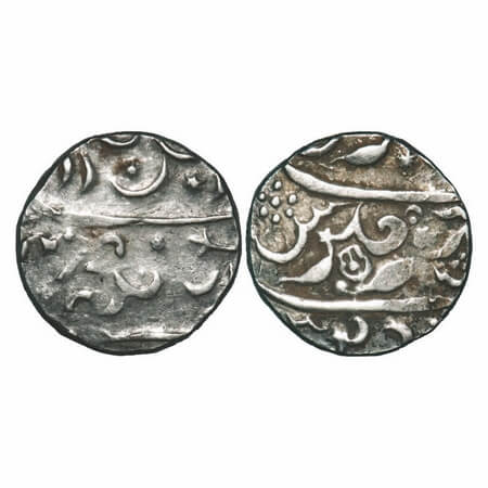 Maratha Confederacy, Silver Rupee, 11.27g, Wadi, INO Aurangzeb Alamgir, Sawantwadi Mint, s